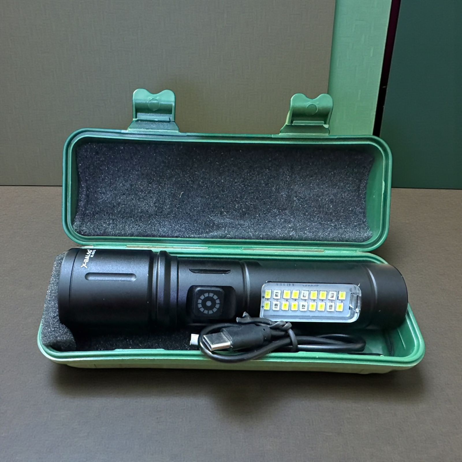 USB Rechargeable Tactical LED Flashlight with COB Side Light – Camping, Emergency & Outdoor Torch