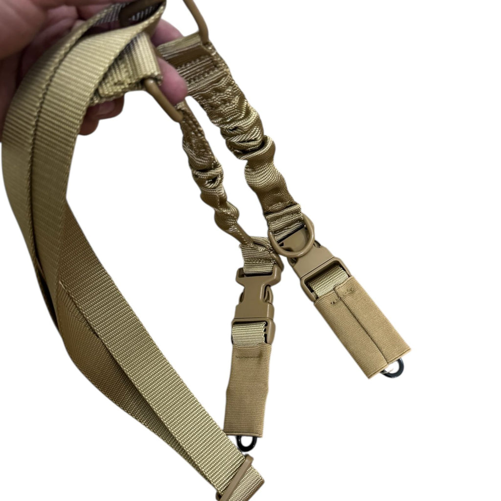 Tactical 2-Point Adjustable Rifle Sling with Bungee & Quick-Release Buckles
