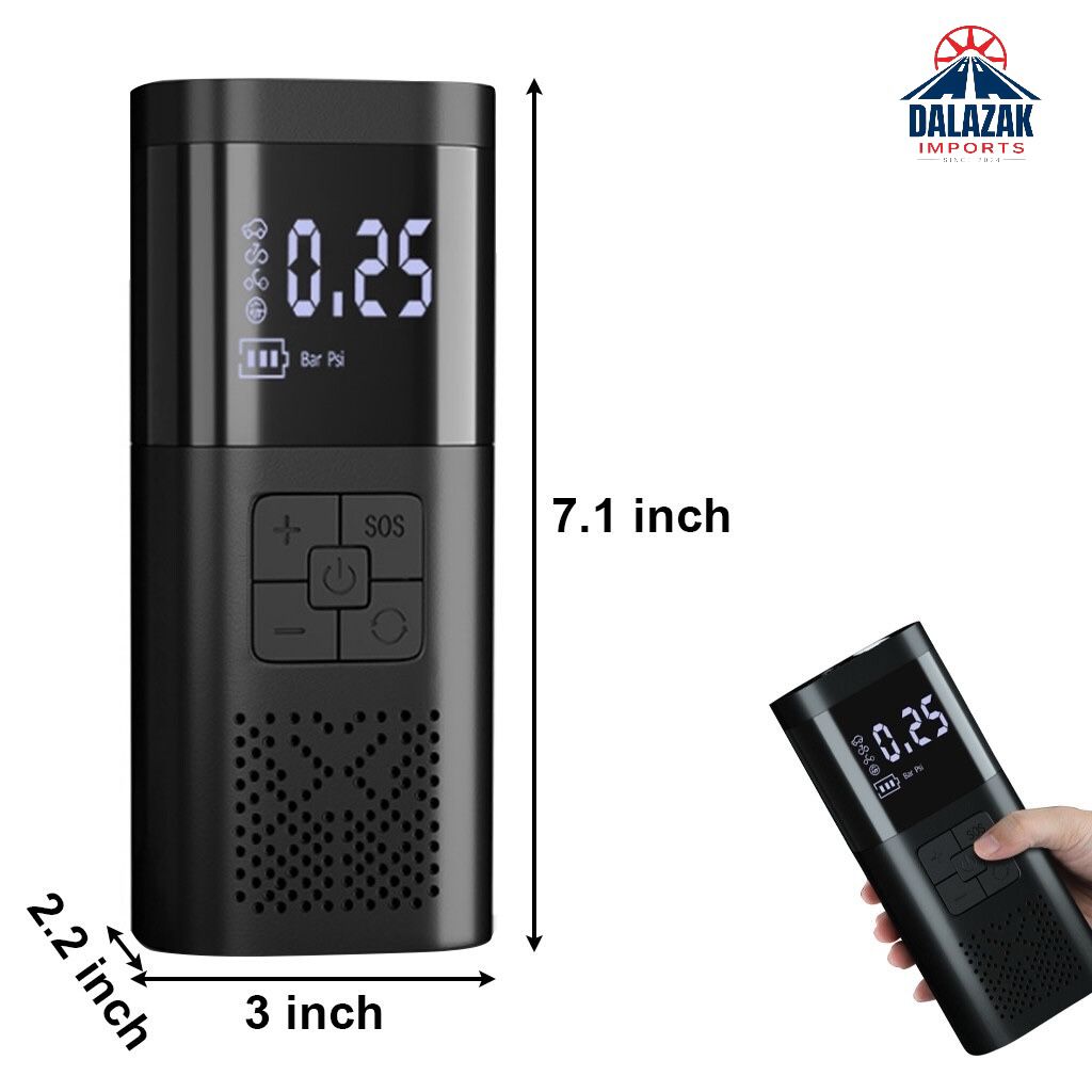 150 PSI Smart Wireless Air Pump – Portable Digital Tire Inflator with LED Light