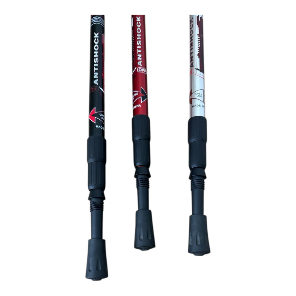 Adjustable Anti-Shock Trekking Poles (25”–52”) – Lightweight Hiking & Walking Sticks with Accessories