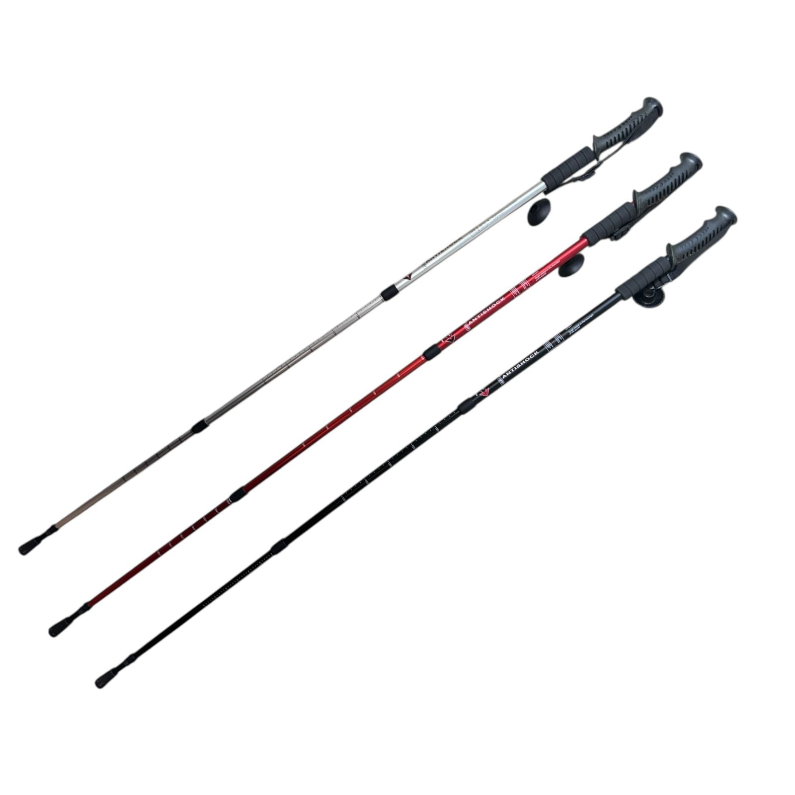 Adjustable Anti-Shock Trekking Poles (25”–52”) – Lightweight Hiking & Walking Sticks with Accessories
