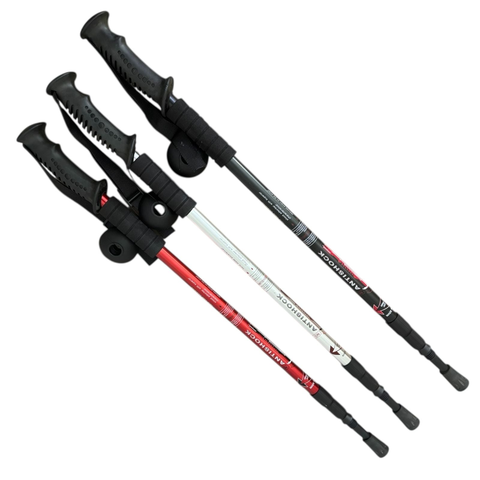 Adjustable Anti-Shock Trekking Poles (25”–52”) – Lightweight Hiking & Walking Sticks with Accessories