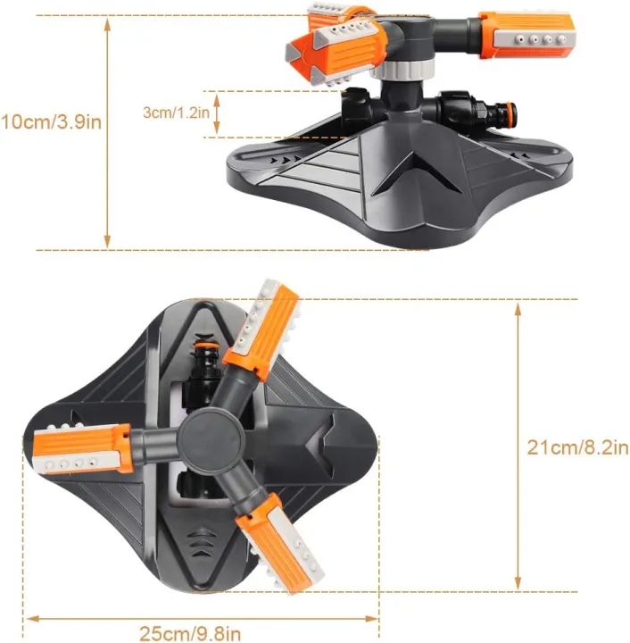 360° Rotating Lawn Sprinkler with Adjustable Nozzles – Automatic Garden Water Sprayer