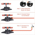 360° Rotating Lawn Sprinkler with Adjustable Nozzles – Automatic Garden Water Sprayer