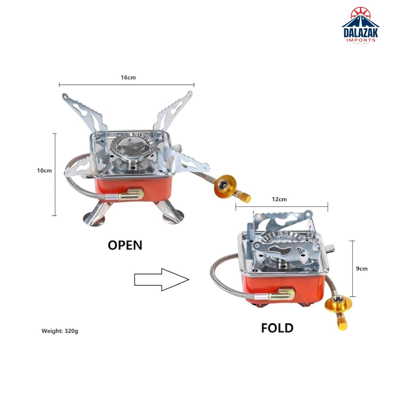 Portable Camping Gas Stove K-202 | Compact Card Type Outdoor Cooker with Adapter