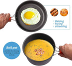 Camping Cooking Set Outdoor | Portable Lightweight Camping Cookware Set with Kettle, Pot & Frying Pan 512