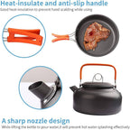 Camping Cooking Set Outdoor | Portable Lightweight Camping Cookware Set with Kettle, Pot & Frying Pan 512