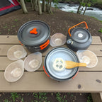 Camping Cooking Set Outdoor | Portable Lightweight Camping Cookware Set with Kettle, Pot & Frying Pan 512
