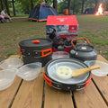 Camping Cooking Set Outdoor | Portable Lightweight Camping Cookware Set with Kettle, Pot & Frying Pan 512