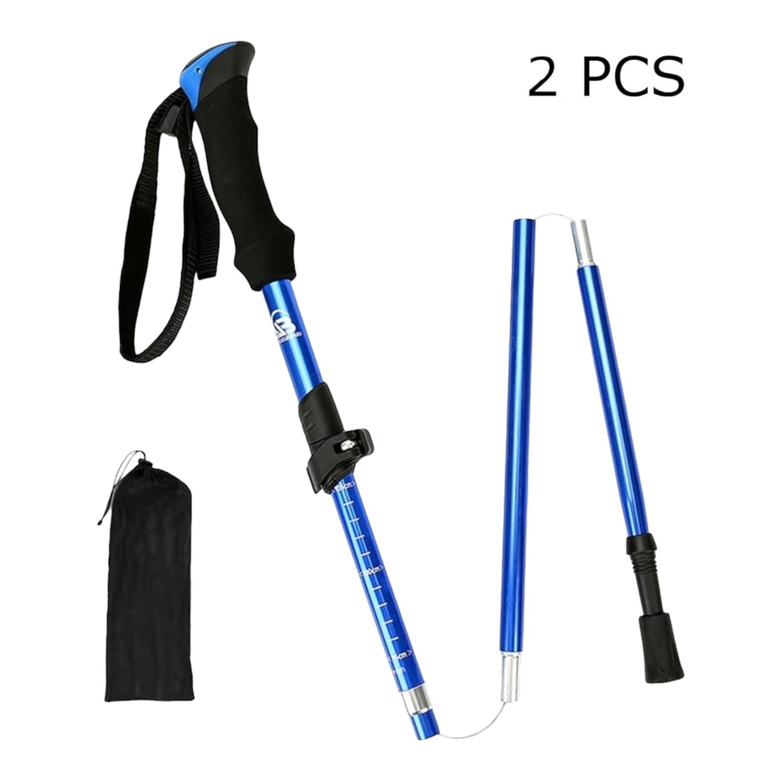 Adjustable Trekking Poles – Lightweight Foldable Hiking Walking Stick with Carry Bag