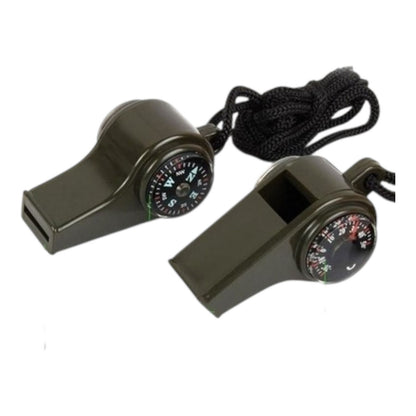 2-in-1 Survival Whistle with Compass & Thermometer | Emergency Outdoor Safety Tool