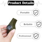 2-in-1 Survival Whistle with Compass & Thermometer | Emergency Outdoor Safety Tool
