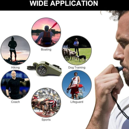 2-in-1 Survival Whistle with Compass & Thermometer | Emergency Outdoor Safety Tool