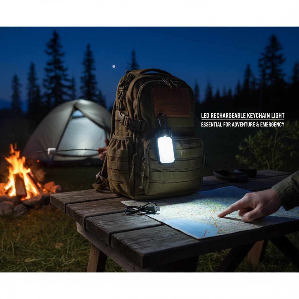 LED Rechargeable Keychain Light with Magnet & Carabiner