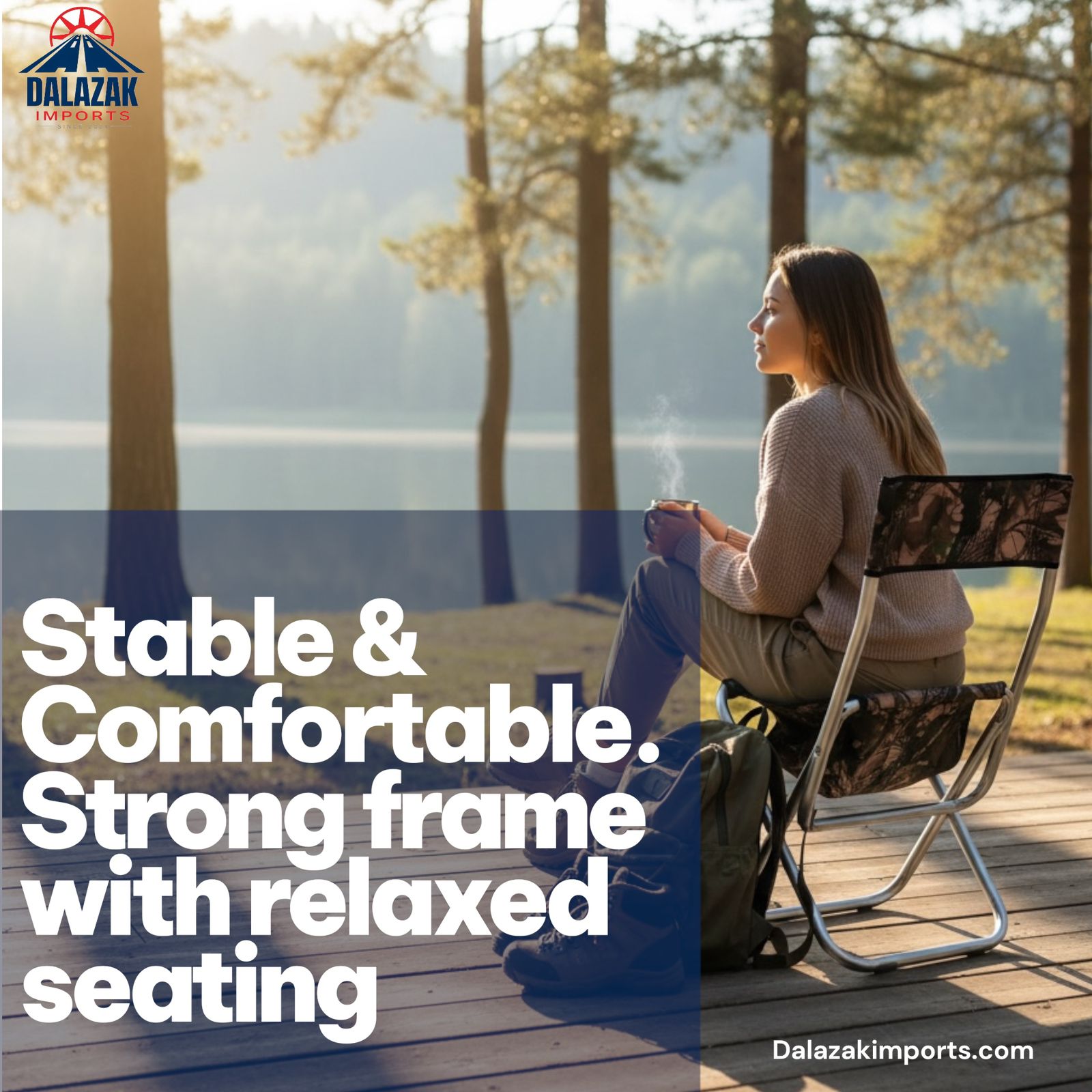 Portable Folding Camping Chair with Storage Pouch – Lightweight Outdoor Hunting & Fishing Chair