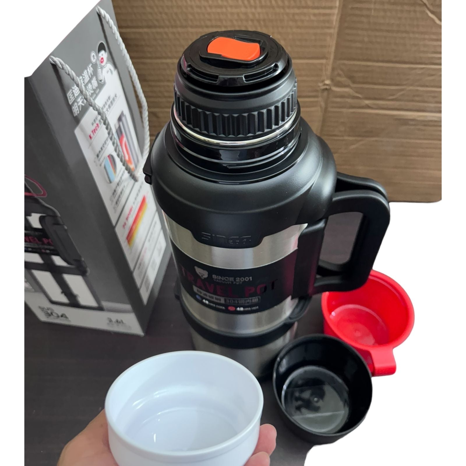 D KADI 4.0L Stainless Steel Travel Pot – Large Capacity Insulated Thermos