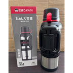 D KADI 3.6L Stainless Steel Vacuum Flask – 48 Hours Hot & Cold Thermal Bottle for Travel & Outdoor Use