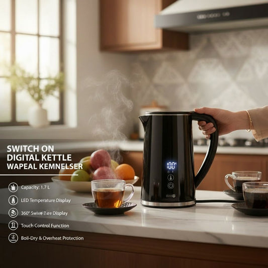 Digital Electric Water Kettle 1.7L with LED Temperature Display