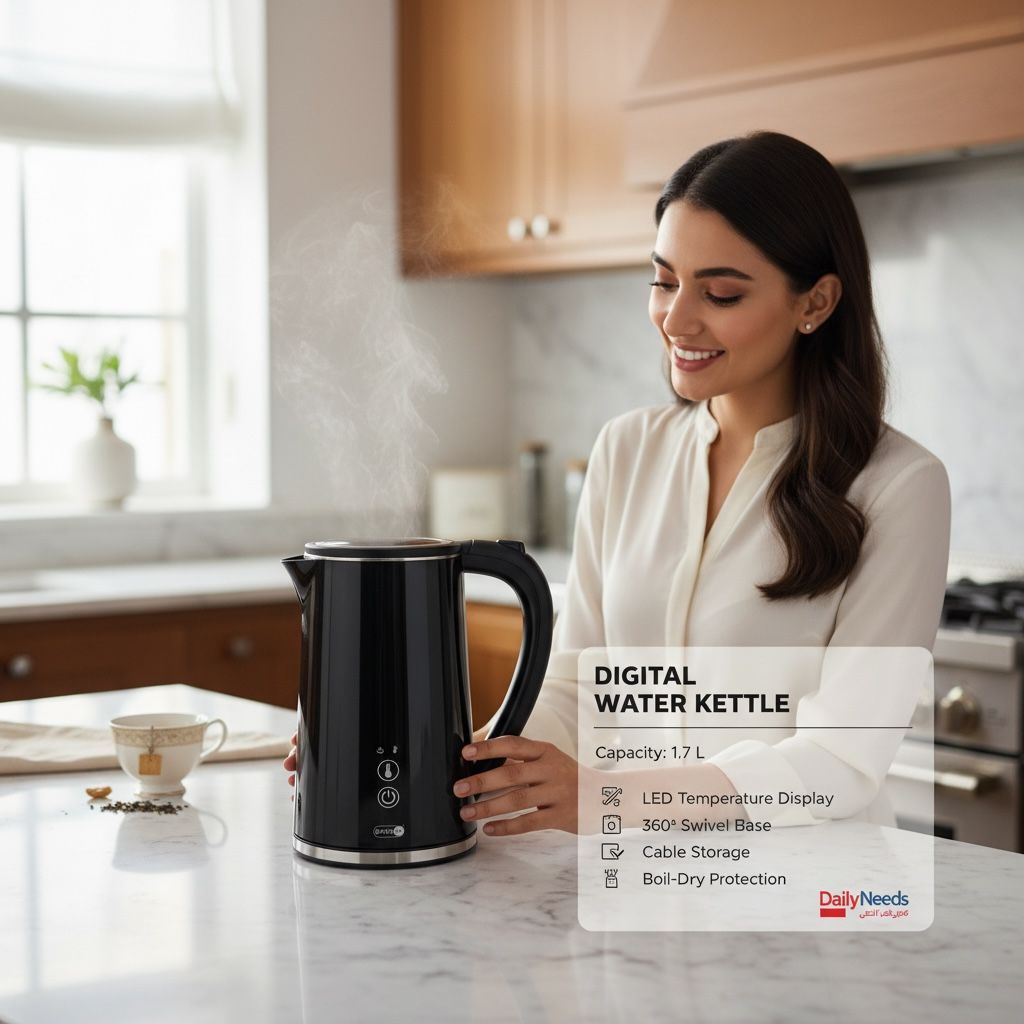 Digital Electric Water Kettle 1.7L with LED Temperature Display