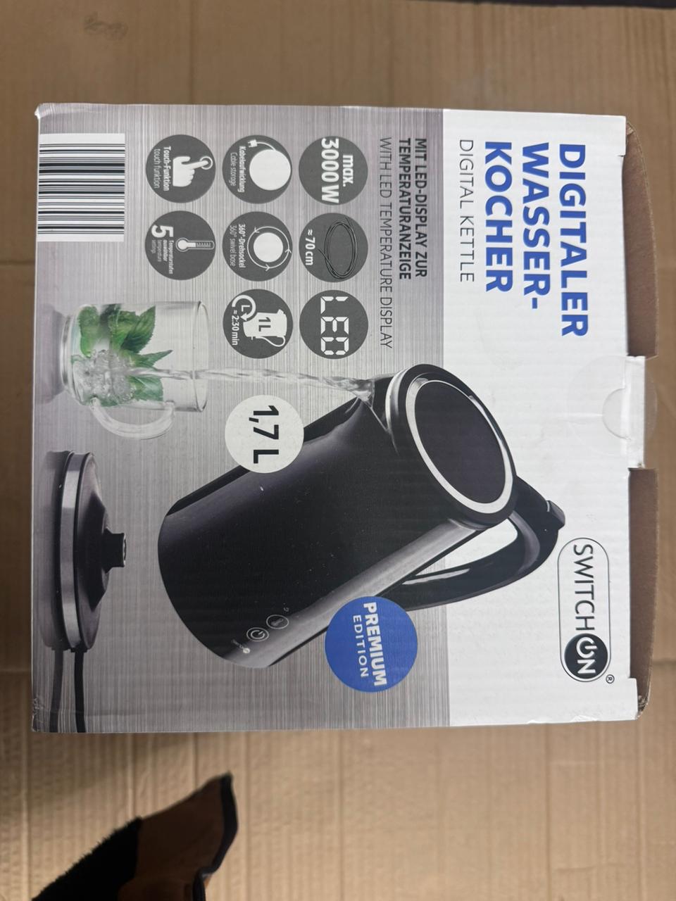 Digital Electric Water Kettle 1.7L with LED Temperature Display