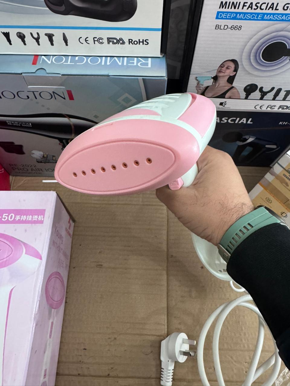 Lot Imported ST-50 Handheld Garment Steamer & Ironing Brush – Pink & White