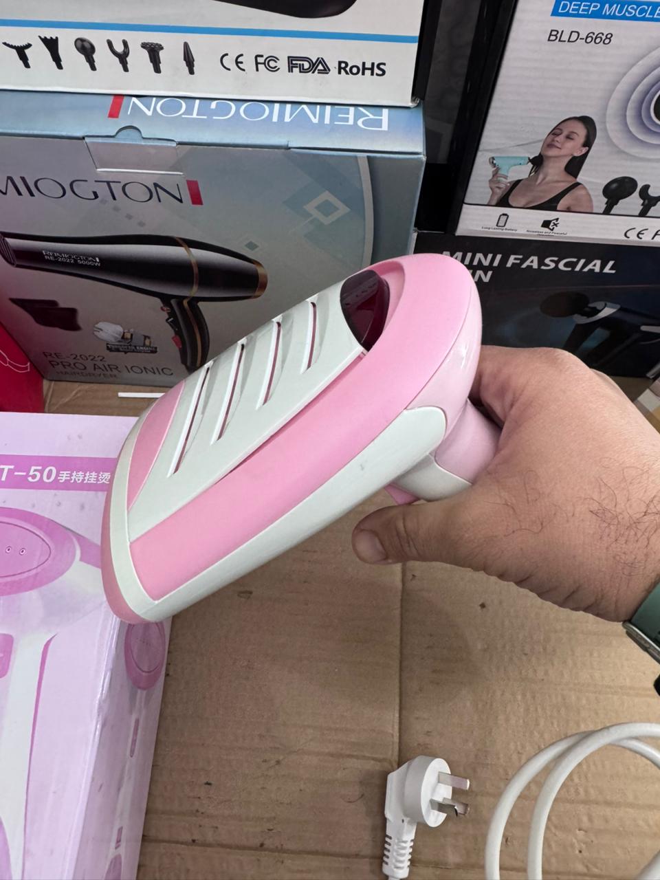 Lot Imported ST-50 Handheld Garment Steamer & Ironing Brush – Pink & White