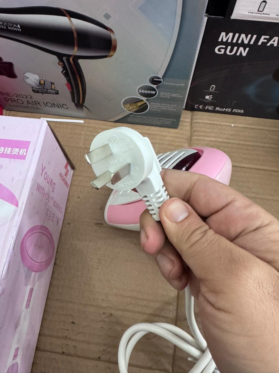 Lot Imported ST-50 Handheld Garment Steamer & Ironing Brush – Pink & White