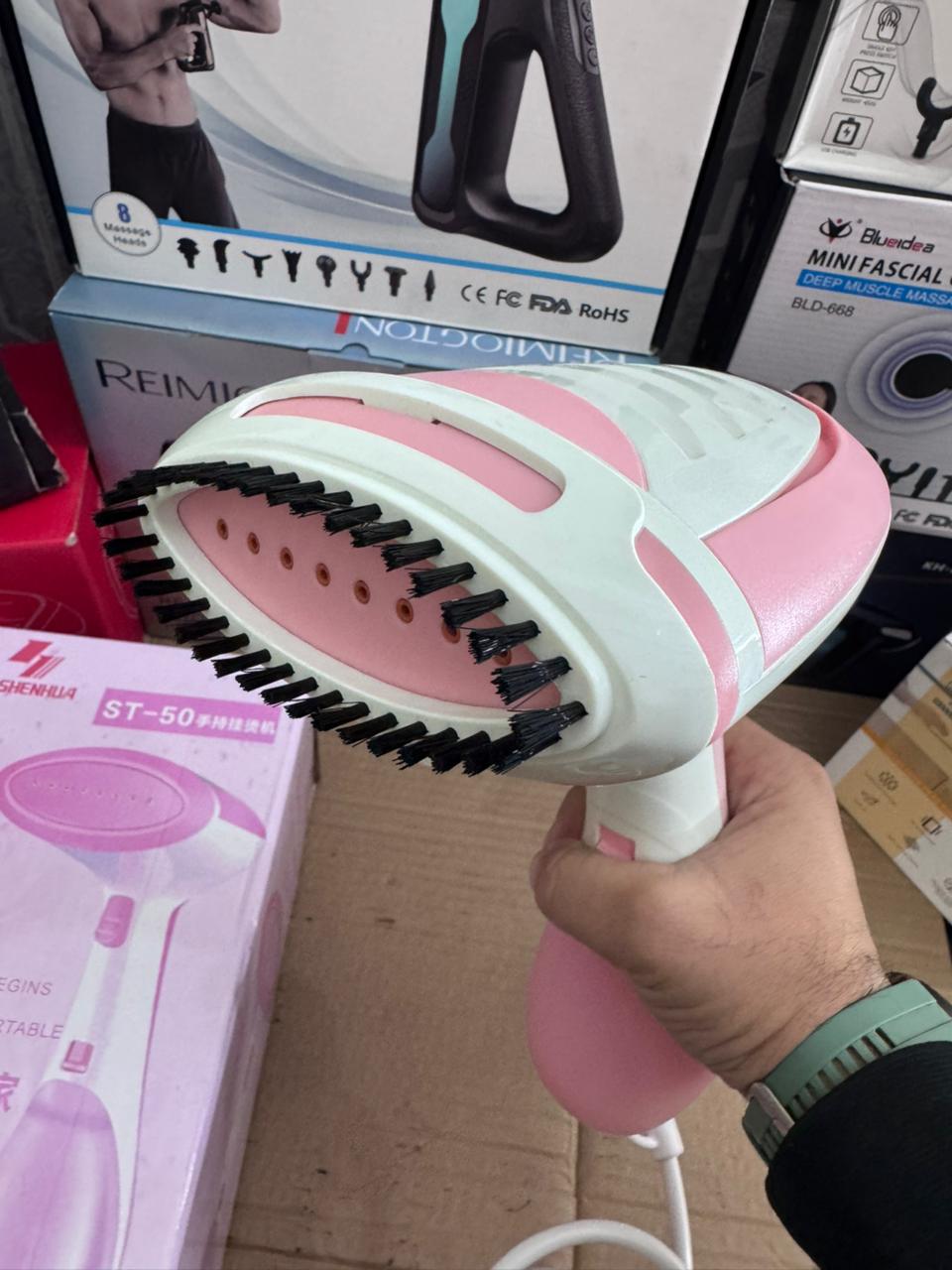 Lot Imported ST-50 Handheld Garment Steamer & Ironing Brush – Pink & White