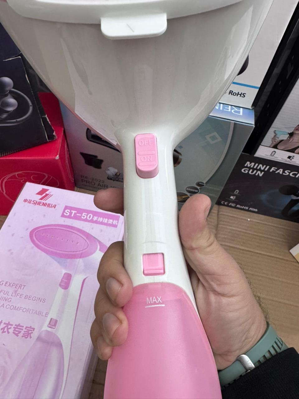 Lot Imported ST-50 Handheld Garment Steamer & Ironing Brush – Pink & White