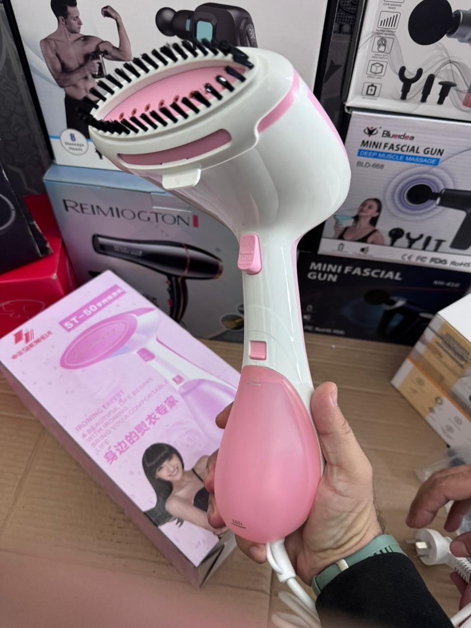 Lot Imported ST-50 Handheld Garment Steamer & Ironing Brush – Pink & White