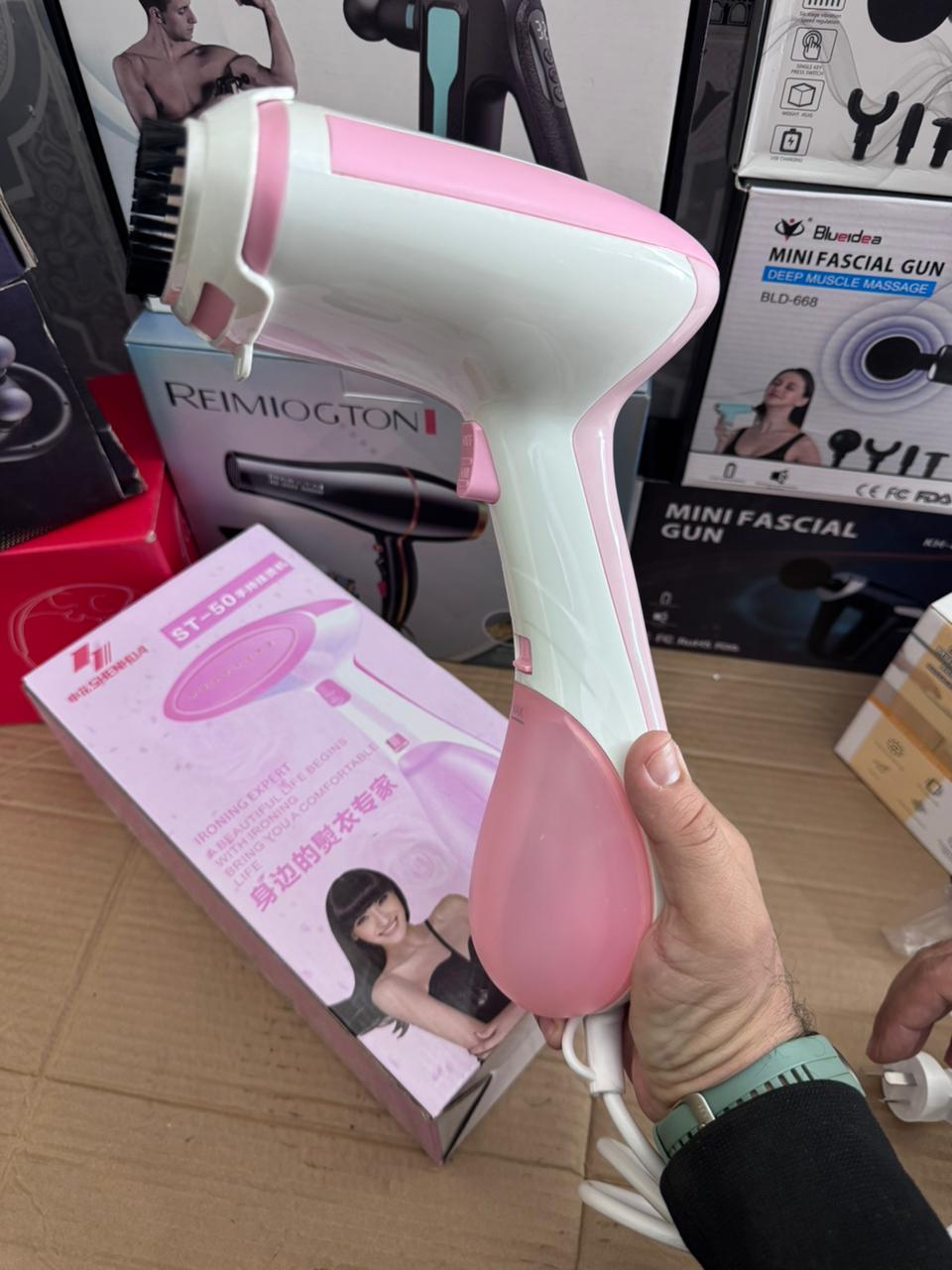 Lot Imported ST-50 Handheld Garment Steamer & Ironing Brush – Pink & White