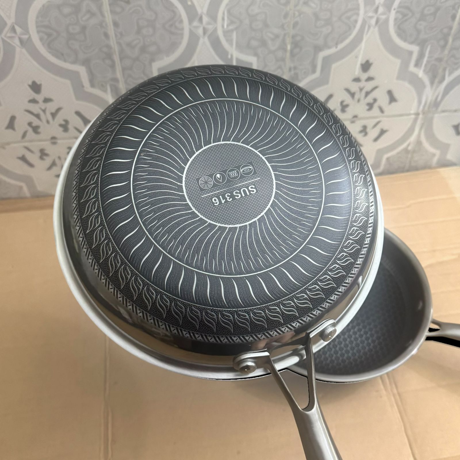 Lot Imported Non-Stick Honeycomb Frying Pan – Durable Stainless Steel Handle