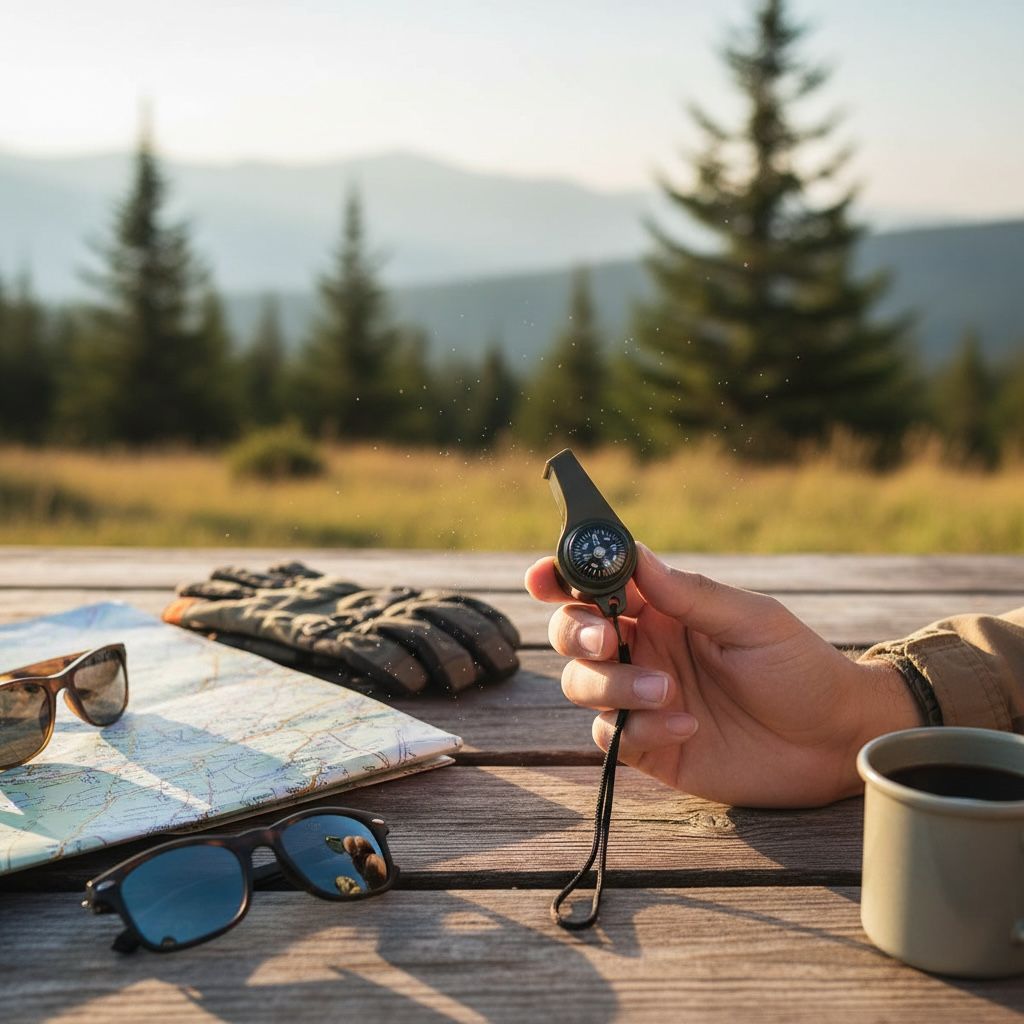 2-in-1 Survival Whistle with Compass & Thermometer | Emergency Outdoor Safety Tool