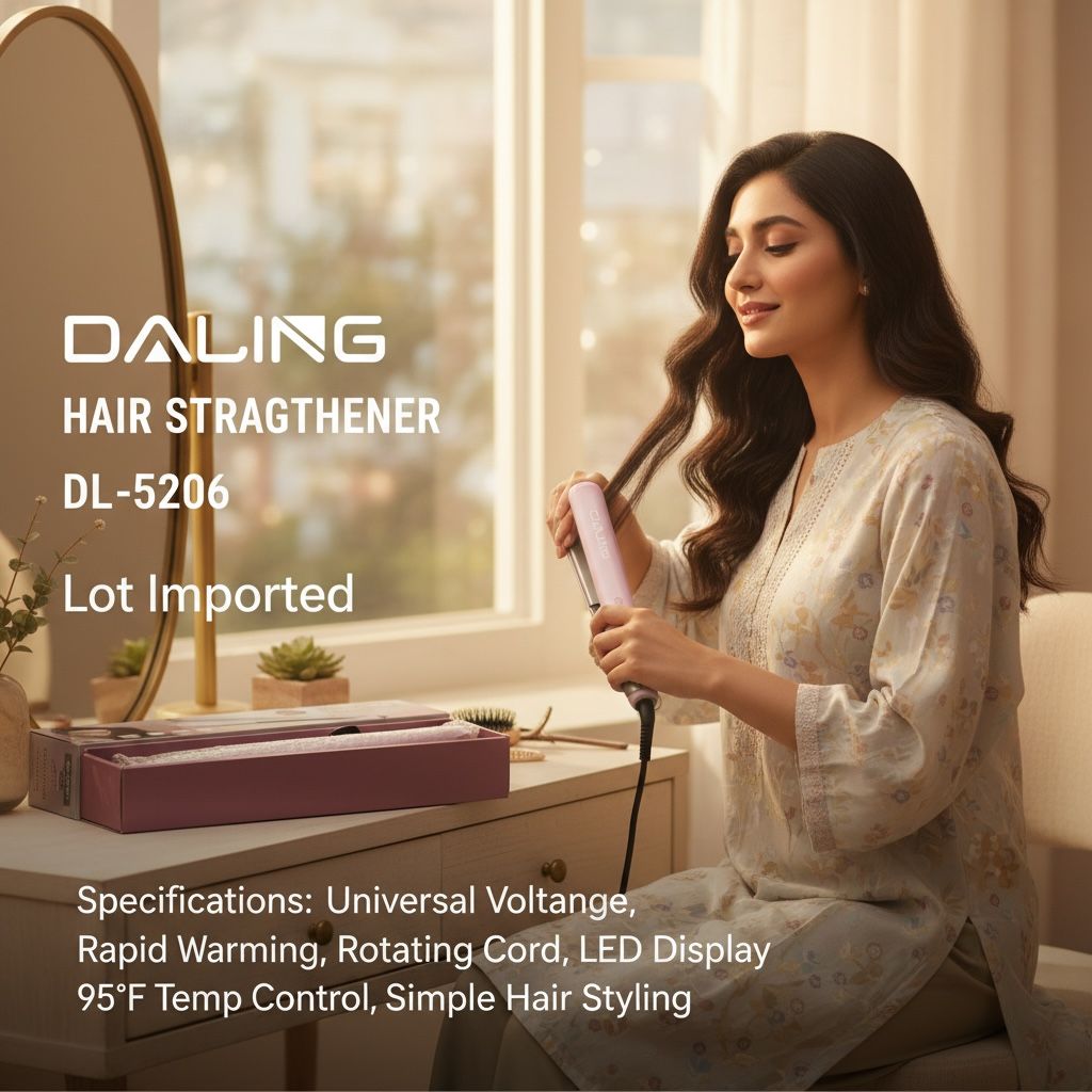 Daling DL-5206 Hair Straightener – Lot Imported | Professional Flat Iron for Smooth Styling