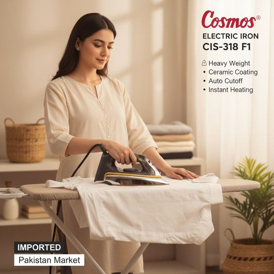 Cosmos CIS-318 F1 Electric Iron – Lot Imported Heavy Weight Ceramic Iron for Pakistan