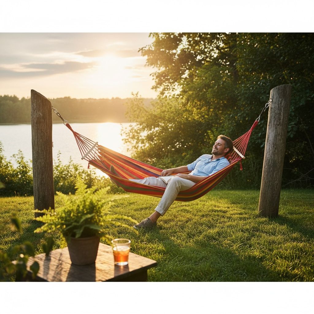 Heavy-Duty Portable Outdoor Hammock – Multi-Color Striped Canvas for Beach, Camping & Picnic Outings