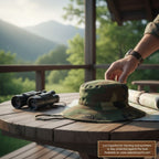 Tactical Camouflage Boonie Hat with Chin Strap – Outdoor & Military Style Sun Hat