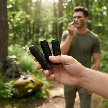 3 Camouflage Face Paint Sticks – Waterproof Tactical & Outdoor Face Paint