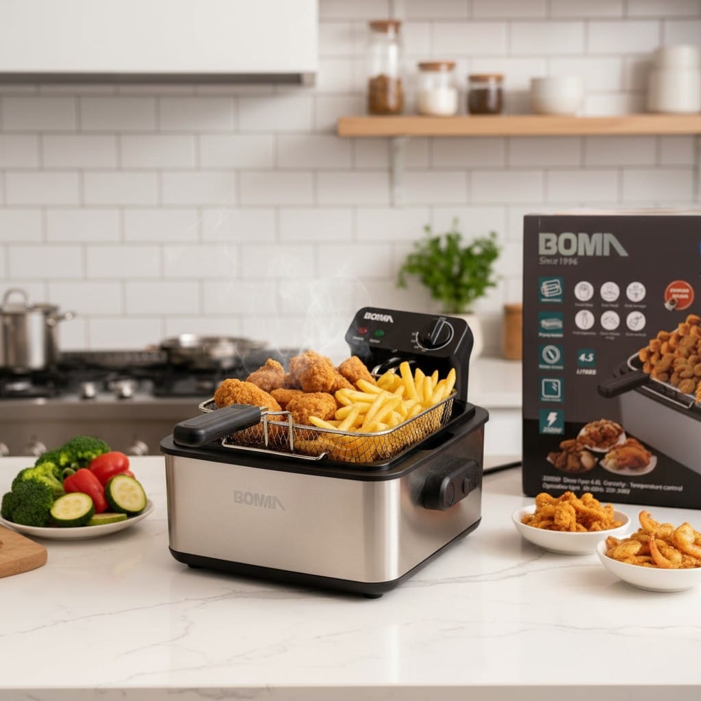Lot Imported BOMA BM-89 Deep Fryer – 4.5L Stainless Steel Electric Fryer