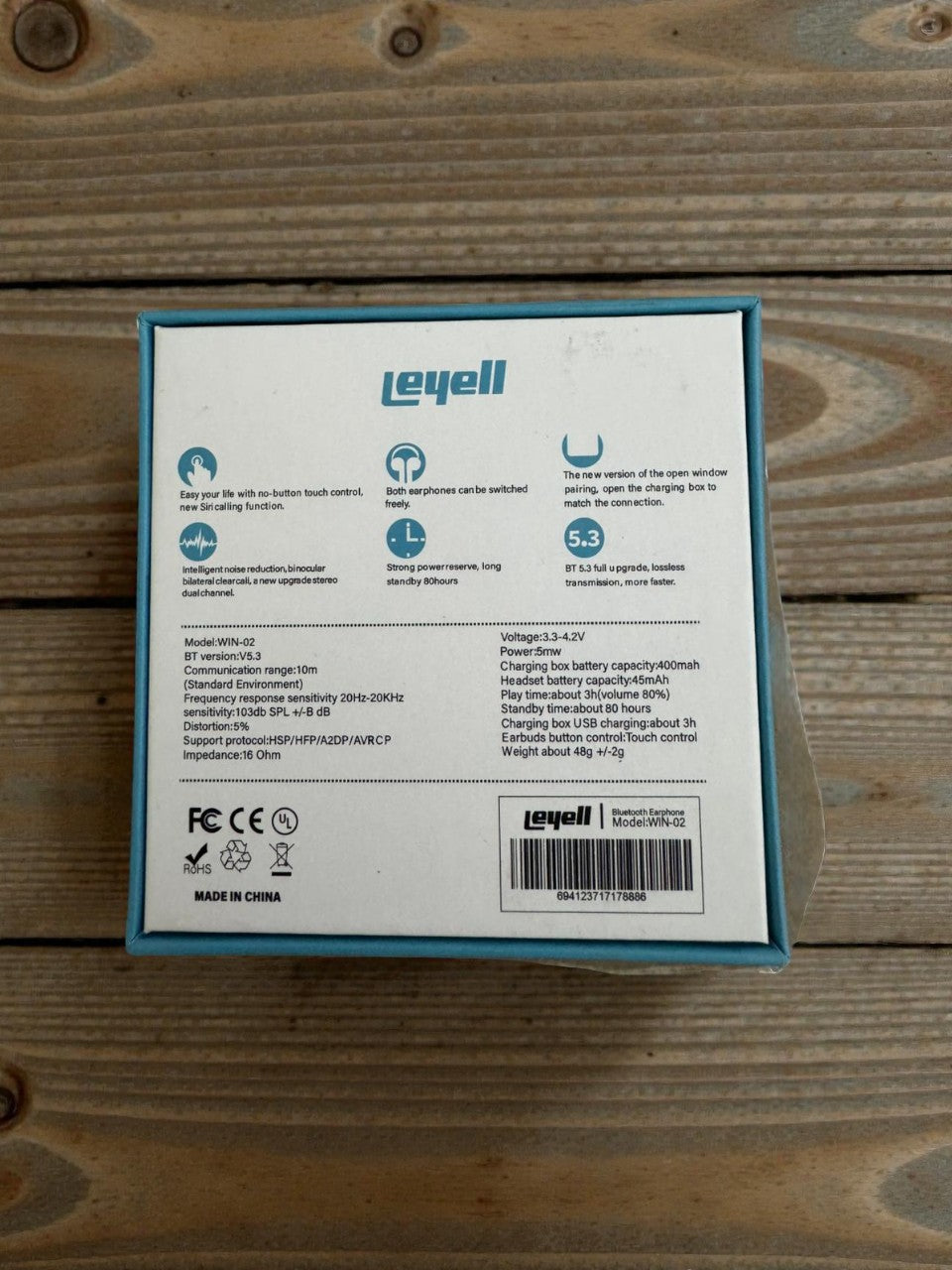 Leyell WIN-02 Bluetooth Wireless Earbuds | Bluetooth 5.3 | Touch Control with Live Location Tracking