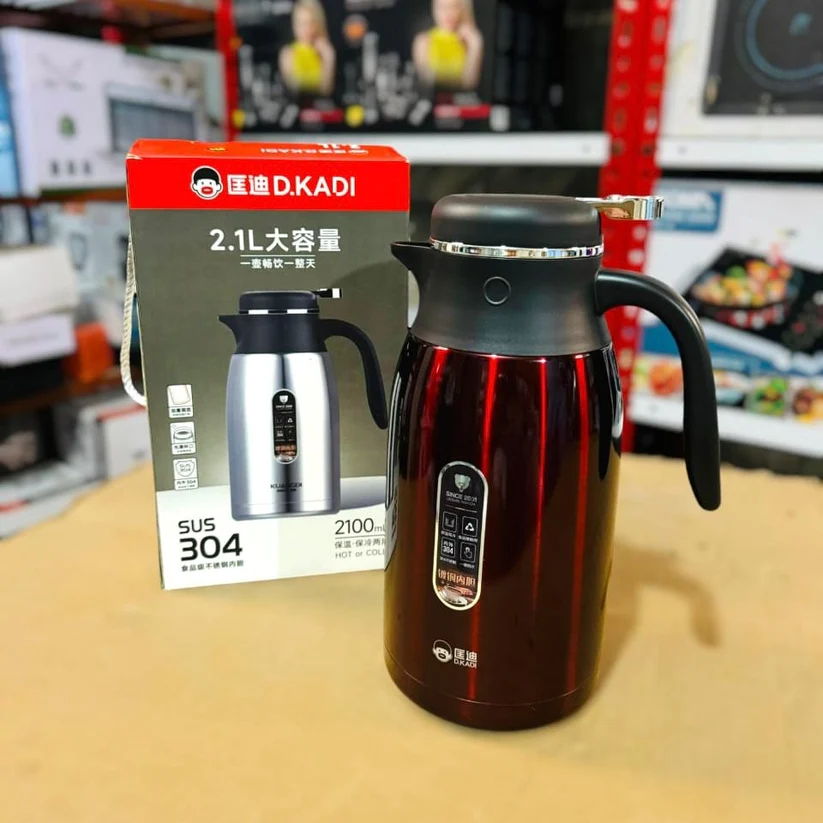 D KADI Vacuum Flask 2.1L Stainless Steel | Hot & Cold Thermal Jug in Pakistan