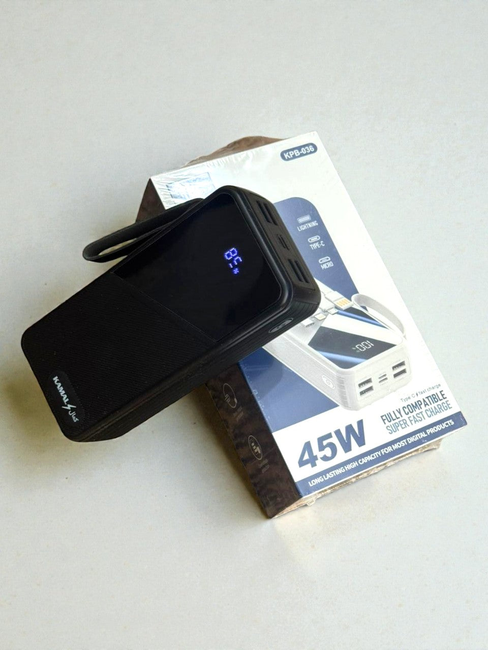 Kamal 30,000mAh Power Bank – Ultra Fast Charging & Multi-Port Compatibility