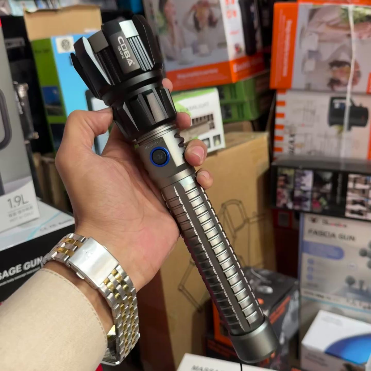 COBA CB-G712 Long Range Rechargeable LED Flashlight – Type-C Charging