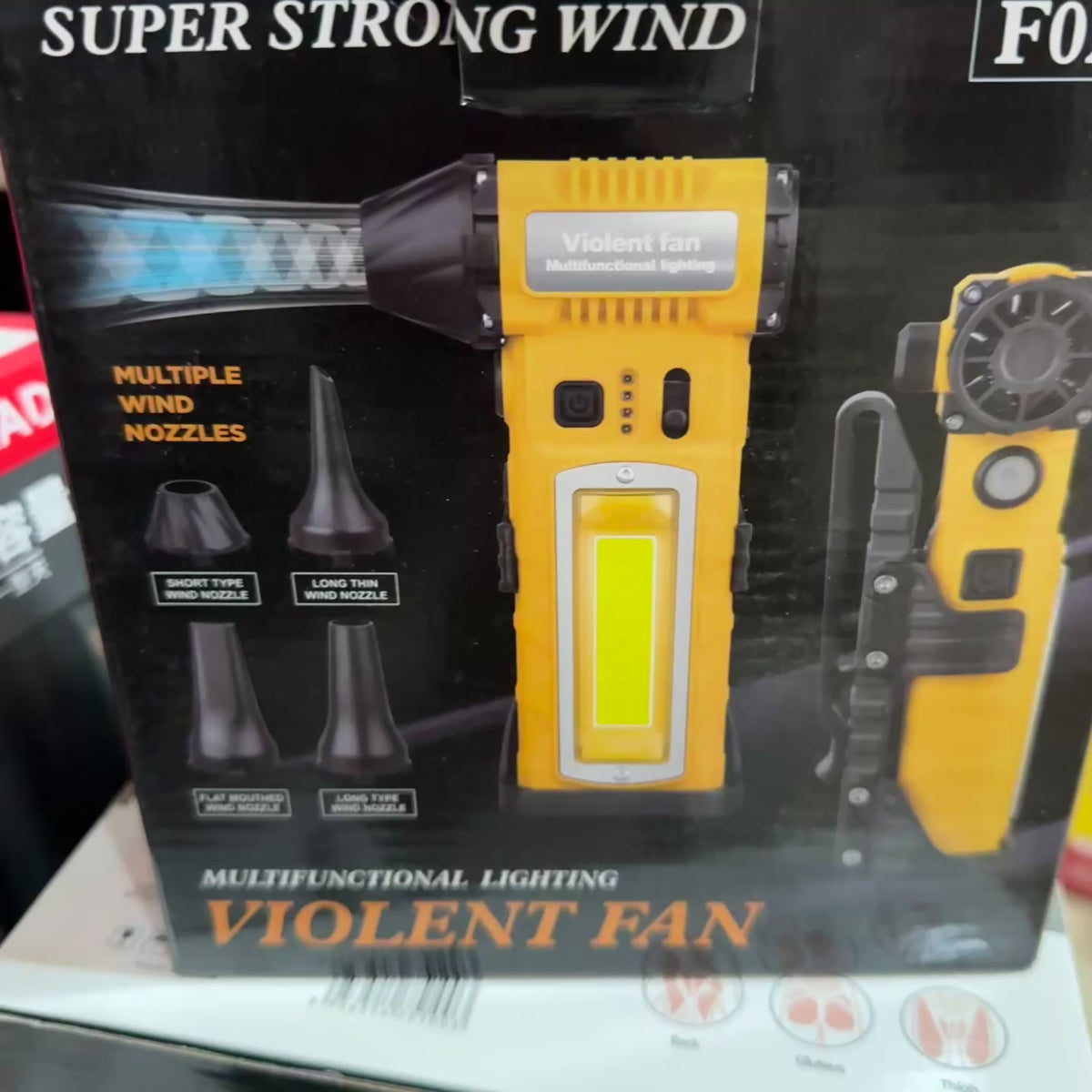 F020 Multifunctional Violent Fan – Rechargeable Fan & LED Work Light