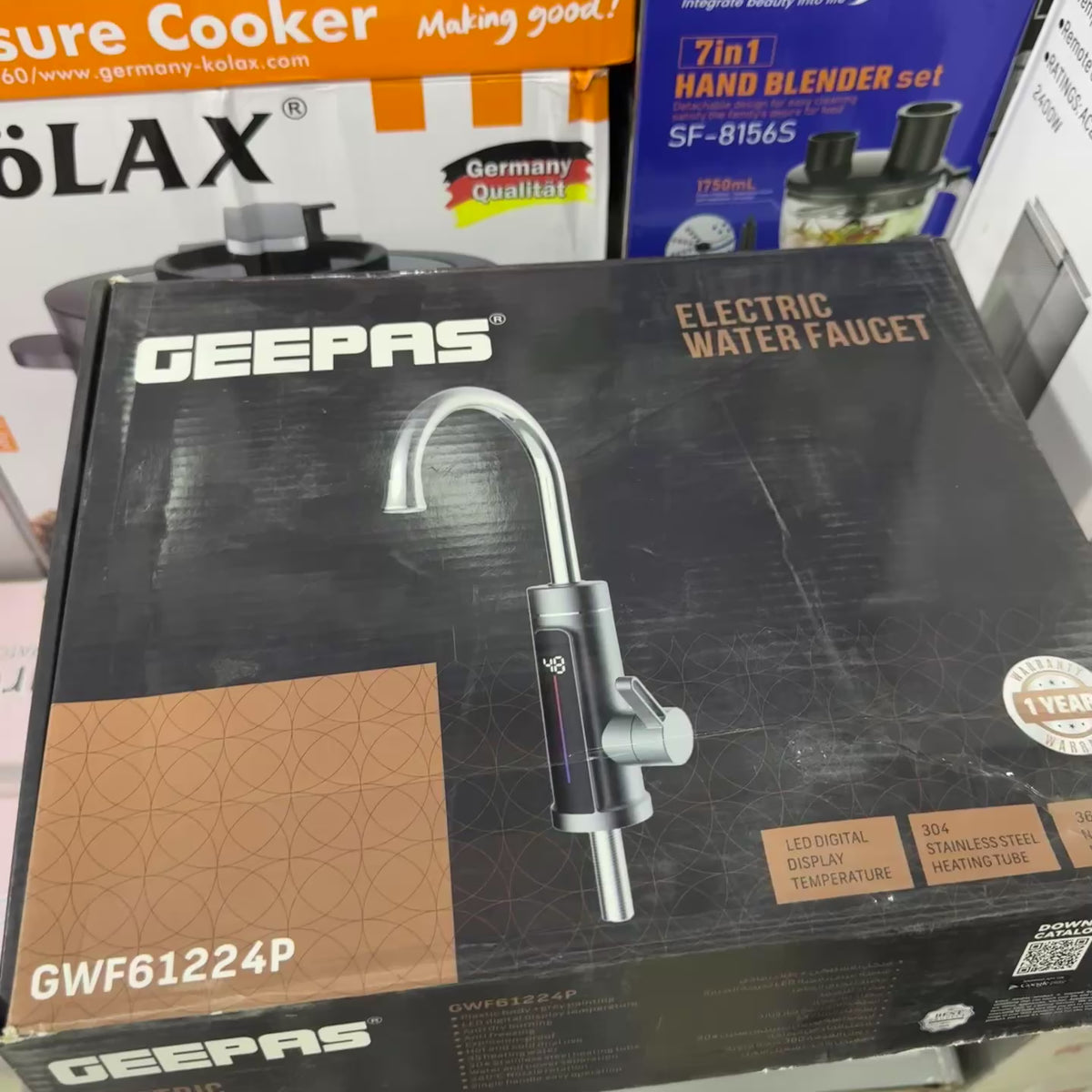 GEEPAS GWF61224P Electric Water Faucet 3300W – Instant Hot Water Tap with LED Digital Temperature Display