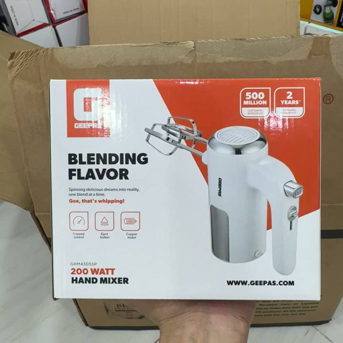 Geepas 200W Hand Mixer – Model GHM43055P