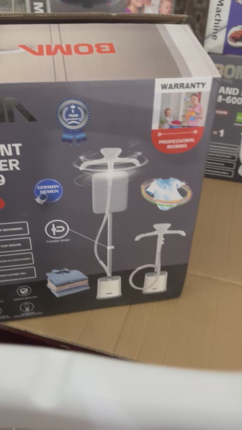 BOMA BM-519 Professional Garment Steamer | 1800W Upright Fabric Steamer